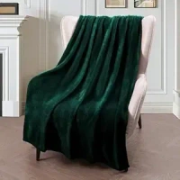 MORADO 190 GSM Flannel Super Soft Warm Double Blanket for Winters - 90x90 Inches, Olive Green - 90x90 Inches, Olive Green