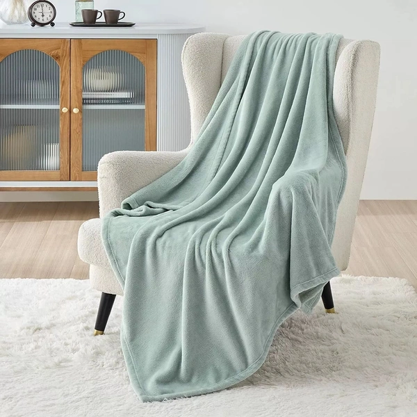 MORADO 190 GSM Flannel Super Soft Warm Single Blanket for Winters - 60x90 Inches, Sea Green - 60x90 Inches, Sea Green
