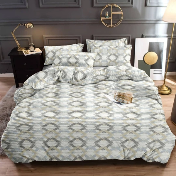 MORADO 190 GSM Flannel Super Soft Warm Elastic Fitted Single Bed Bedsheet with 1 Pillow Covers for Winters - 36x72x8 Inches, Off White - 36x72x8 Inches, Off White