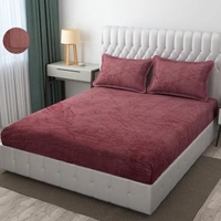 MORADO 190 GSM Flannel Super Soft Warm Elastic Fitted Double Bed Bedsheet with 2 Pillow Covers for Winters - 72x78x8 Inches, Mocha - 72x78x8 Inches, Mocha