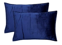 MORADO 190 GSM Flannel Super Soft Warm Double Bed Bedsheet with 2 Pillow Covers for Winters - 90x100 Inches, Navy Blue - 90x100 Inches, Navy Blue