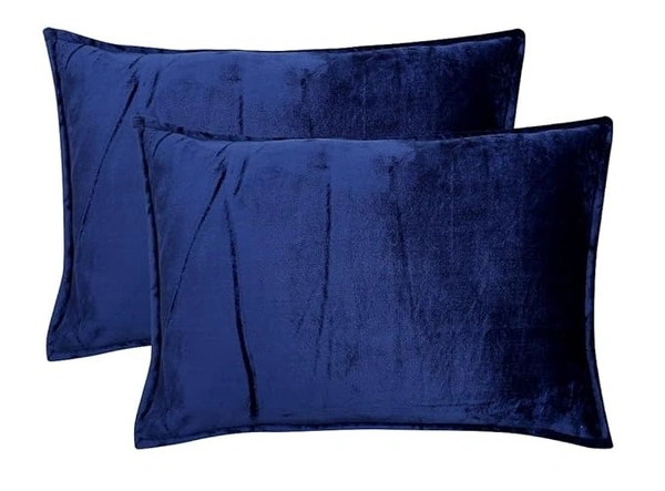 MORADO 190 GSM Flannel Super Soft Warm Double Bed Bedsheet with 2 Pillow Covers for Winters - 90x100 Inches, Navy Blue - 90x100 Inches, Navy Blue