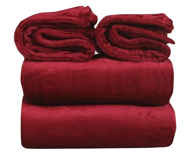 MORADO 190 GSM Flannel Super Soft Warm Elastic Fitted Double Bed Bedsheet with 2 Pillow Covers for Winters - 72x78x8 Inches, Vintage Maroon - 72x78x8 Inches, Vintage Maroon