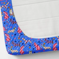 MORADO 190 GSM Flannel Super Soft Warm Elastic Fitted Single Bed Cartoon Print Bedsheet with 1 Pillow Covers for Winters - 36x72x8 Inches, Blue - 36x72x8 Inches, Blue