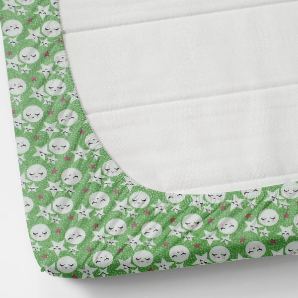 MORADO 190 GSM Flannel Super Soft Warm Elastic Fitted Double Bed Cartoon Print Bedsheet with 2 Pillow Covers for Winters - 72x78x8 Inches, Light Green - 72x78x8 Inches, Light Green