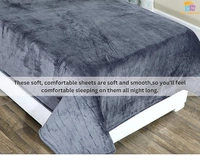 MORADO 190 GSM Flannel Super Soft Warm Single Bed Bedsheet with 1 Pillow Covers for Winters - 60x90 Inches, Cadet Grey - 60x90 Inches, Cadet Grey