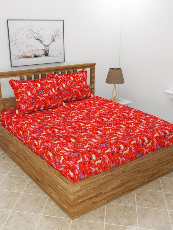 MORADO 190 GSM Flannel Super Soft Warm Double Bed Cartoon Print Bedsheet with 2 Pillow Covers for Winters - 90x100 Inches, Multi Color - 90x100 Inches, Multi colour