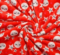 MORADO 190 GSM Flannel Super Soft Warm Elastic Fitted Single Bed Cartoon Print Bedsheet with 1 Pillow Covers for Winters - 36x72x8 Inches, Red - 36x72x8 Inches, Red