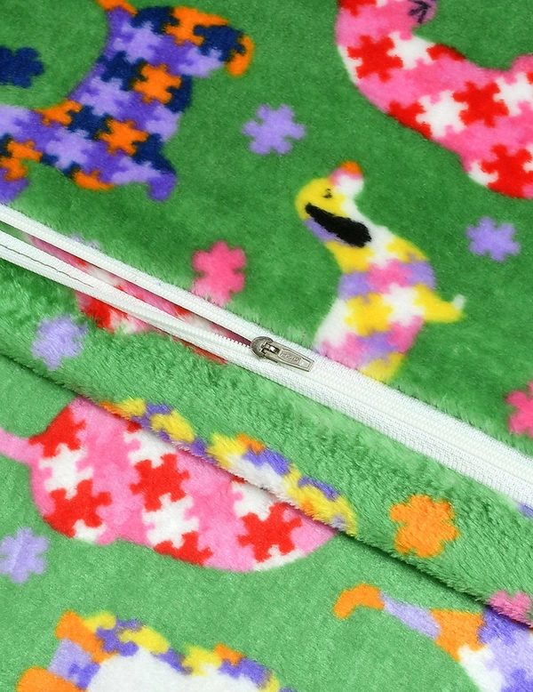 MORADO 190 GSM Flannel Super Soft Warm Single Bed Cartoon Print Quilt Cover/Duvet Cover/Rajai Cover/Blanket Cover for Winters with Zipper -60x90 Inches,Green - 60x90 Inches, Green