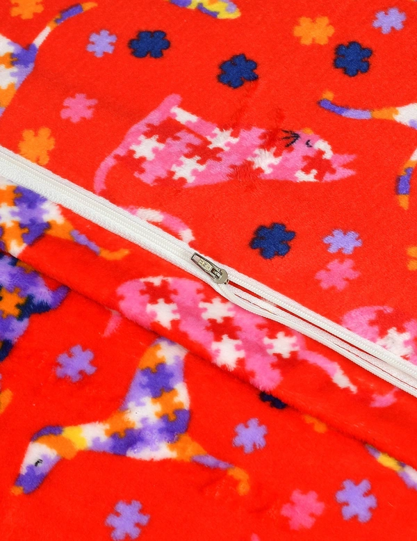 MORADO 190 GSM Flannel Super Soft Warm Single Bed Cartoon Print Quilt Cover/Duvet Cover/Rajai Cover/Blanket Cover for Winters with Zipper -60x90 Inches, Multi Color - 60x90 Inches, Multi Color