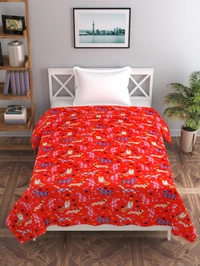 MORADO 190 GSM Flannel Super Soft Warm Single Bed Cartoon Print Quilt Cover/Duvet Cover/Rajai Cover/Blanket Cover for Winters with Zipper -60x90 Inches, Multi Color - 60x90 Inches, Multi Color