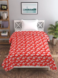MORADO 190 GSM Flannel Super Soft Warm Single Bed Cartoon Print Quilt Cover/Duvet Cover/Rajai Cover/Blanket Cover for Winters with Zipper -60x90 Inches, Red - 60x90 Inches, Red