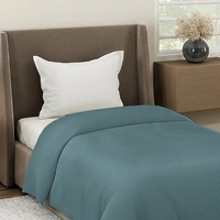 MORADO Glace Cotton Plain Stripe Single Duvet Cover 60x90 Inches | Soft, Breathable & Durable Cotton Duvet Cover for Single Bed(Smoke Grey)