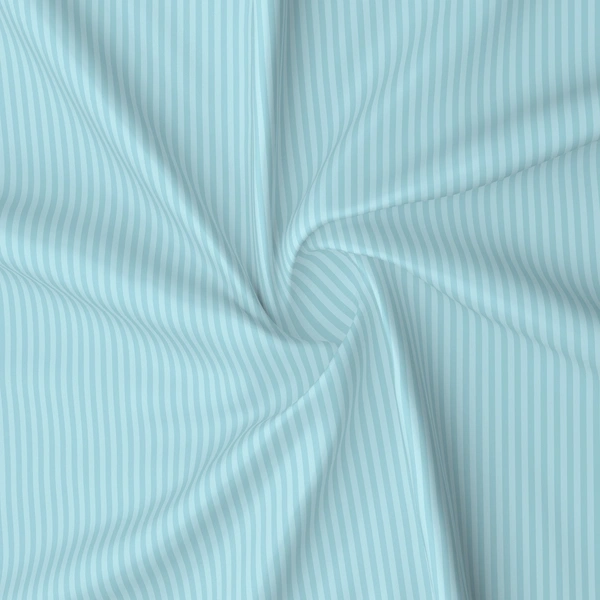 MORADO Glace Cotton Plain Stripe Double Duvet Cover 90x100 Inches | Soft, Breathable & Durable Cotton Duvet Cover for Double Bed(Powder Blue)