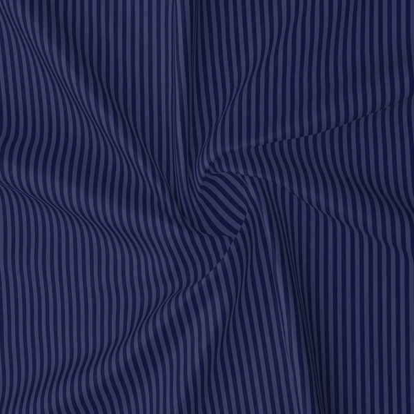 MORADO Premium Glace Cotton Stripe Double Flat Bedsheet With 2 Pillow Covers for Home-Hotels-Guest House (90x100 Inches)-Navyblue