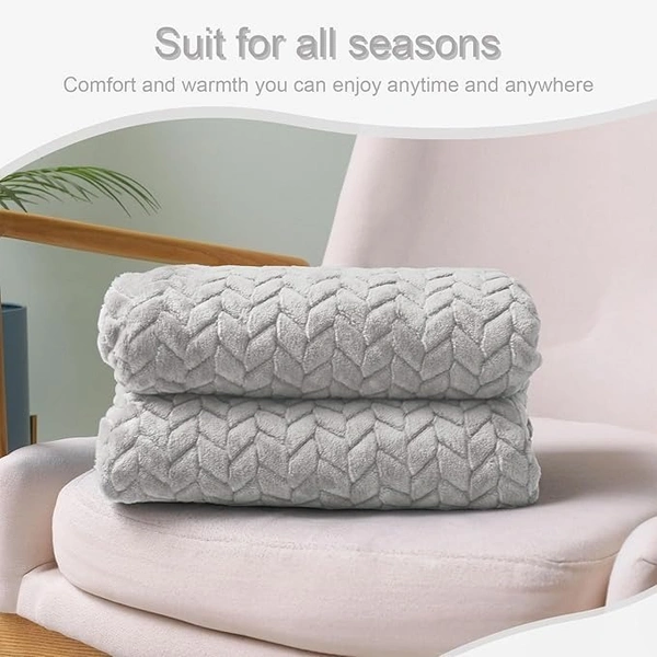 Morado MORADO 190 GSM Flannel Super Soft Warm Single Blanket for Winters - 60x90 Inches, Light Grey