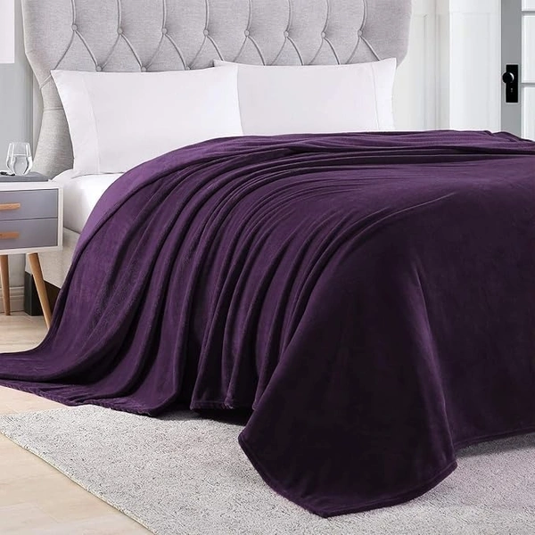 MORADO 190 GSM Flannel Super Soft Warm Single Blanket for Winters - 60x90 Inches, Vintage Maroon - Dark Purple
