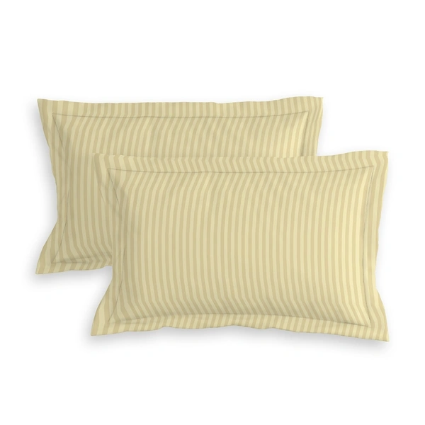 MORADO Premium Glace Cotton Stripe Double Flat Bedsheet With 2 Pillow Covers for Home-Hotels-Guest House (90x100 Inches)