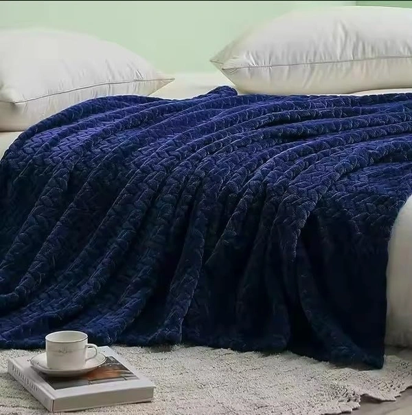 Morado MORADO 190 GSM Flannel Super Soft Warm Single Blanket for Winters - 60x90 Inches,Navy Blue - 60x90inches, Blue