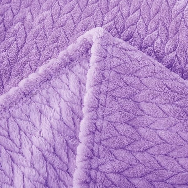Morado MORADO 230 GSM Flannel Super Soft Warm Double Blanket for Winters - 90x90 Inches, Light Purple - Light Purple