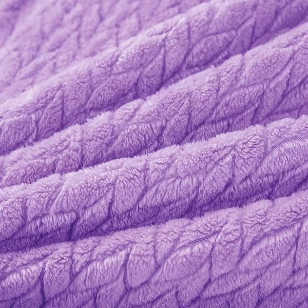 Morado MORADO 230 GSM Flannel Super Soft Warm Double Blanket for Winters - 90x90 Inches, Light Purple - Light Purple