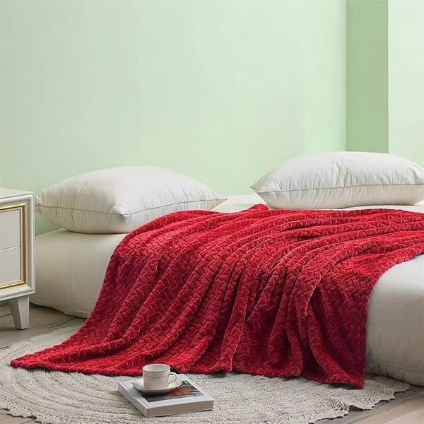 Morado MORADO 230 GSM Flannel Super Soft Warm Single Blanket for Winters - 60x90 Inches, Maroon - 60X90 Inches, Maroon