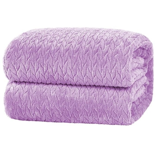 Morado MORADO 190 GSM Flannel Super Soft Warm Double Blanket for Winters - 90x90 Inches, Light Purple - 90x90 inches, Wisteria