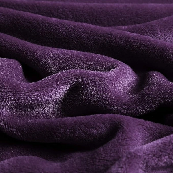 Morado MORADO 190 GSM Flannel Super Soft Warm Single Blanket for Winters - 60x90 Inches, Dark Purple - 60x90 inches, Purple