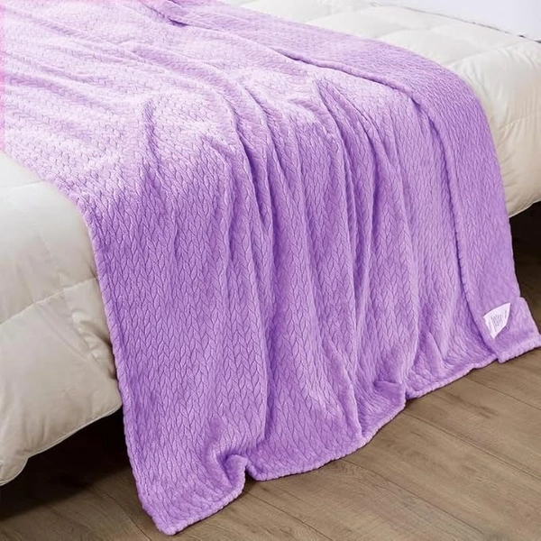 Morado MORADO 230 GSM Flannel Super Soft Warm Double Blanket for Winters - 90x90 Inches, Light Purple - Light Purple