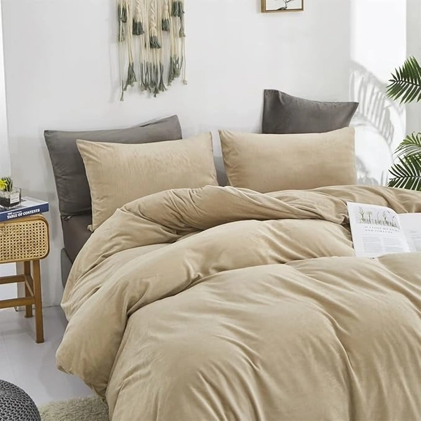 MORADO 190 GSM Flannel Super Soft Warm Single Bed Bedsheet with 1 Pillow Covers for Winters - 60x90 Inches, Camel - 60x90 Inches, Camel