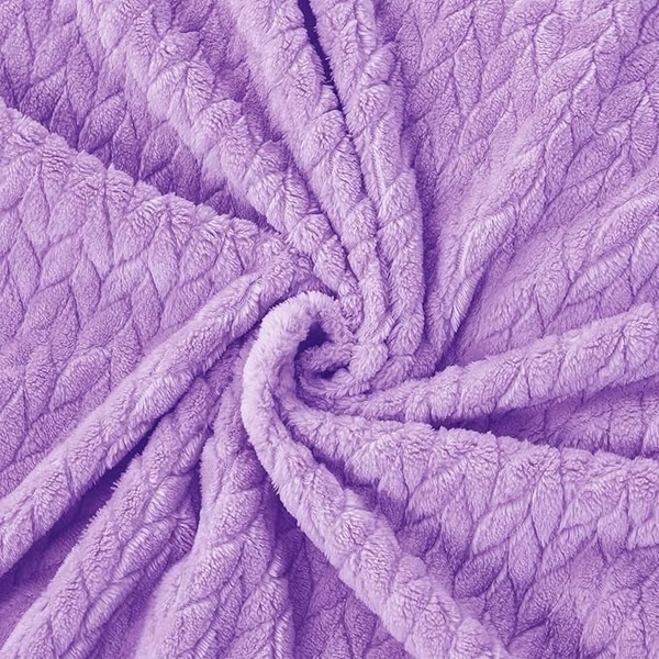 Morado MORADO 230 GSM Flannel Super Soft Warm Double Blanket for Winters - 90x90 Inches, Light Purple - Light Purple