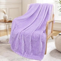Morado MORADO 190 GSM Flannel Super Soft Warm Double Blanket for Winters - 90x90 Inches, Light Purple - 90x90 inches, Wisteria