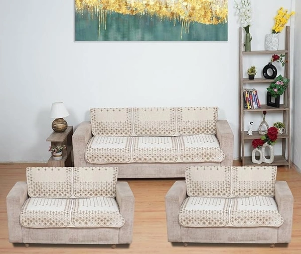 MORADO 7 Seater Sofa Cover Sofa Panel Premium Quality, Chenille for Ultimate Protection and Style Durable, 3+2+2 Settee Slipcover in Off White, - Off White, Off White