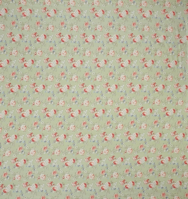 MORADO Glace Cotton King Size Bedsheet with 2 Pillow Covers with Frill PoppyFlowerComb  (108x108, Inches) - 108x108 Inches, light pastel green