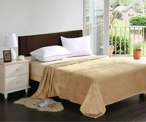 MORADO 190 GSM Flannel Super Soft Warm Single Blanket for Winters - 60x90 Inches, Came - Camel