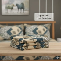 Morado MORADO 190 GSM Flannel Super Soft Warm Double Blanket for Winters - 90x90 Inches, Blue Green - 90x90 Inches, Killarney