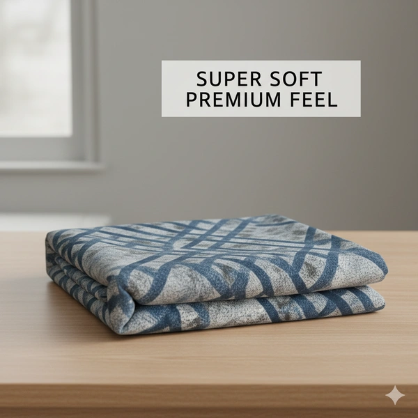 Morado MORADO 190 GSM Flannel Super Soft Warm Double Blanket for Winters - 90x90 Inches, Blue Grey - 90x90 Inches, Blue