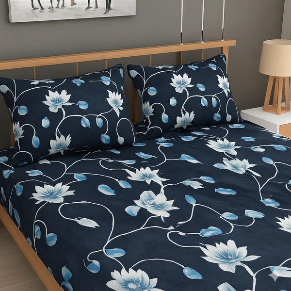 Morado MORADO 190 GSM Flannel Super Soft Warm Double Blanket for Winters - 90x90 Inches, Blue  - 90x90 Inches, Dark Blue