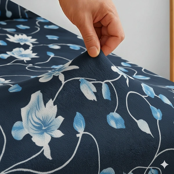 Morado MORADO 190 GSM Flannel Super Soft Warm Double Blanket for Winters - 90x90 Inches, Blue  - 90x90 Inches, Dark Blue