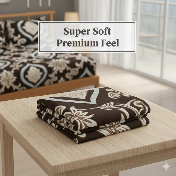 Morado MORADO 190 GSM Flannel Super Soft Warm Double Blanket for Winters - 90x90 Inches, Brown  - 90x90 Inches, Cowboy