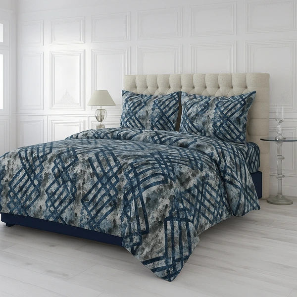 Morado MORADO 190 GSM Flannel Super Soft Warm Single Blanket for Winters - 60x90 Inches, Blue GreyCross - Blue Grey Cross