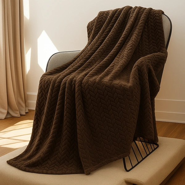 Morado MORADO 230 GSM Flannel Super Soft Warm Single Blanket for Winters - 60x90 Inches, Cofee - Cofee