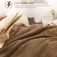 Morado MORADO 230 GSM Flannel Super Soft Warm Double Blanket for Winters - 90x90 Inches, Cofee - 90x90 Inches, Taupe