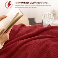 Morado MORADO 230 GSM Flannel Super Soft Warm Double Blanket for Winters - 90x90 Inches, Wine - Wine