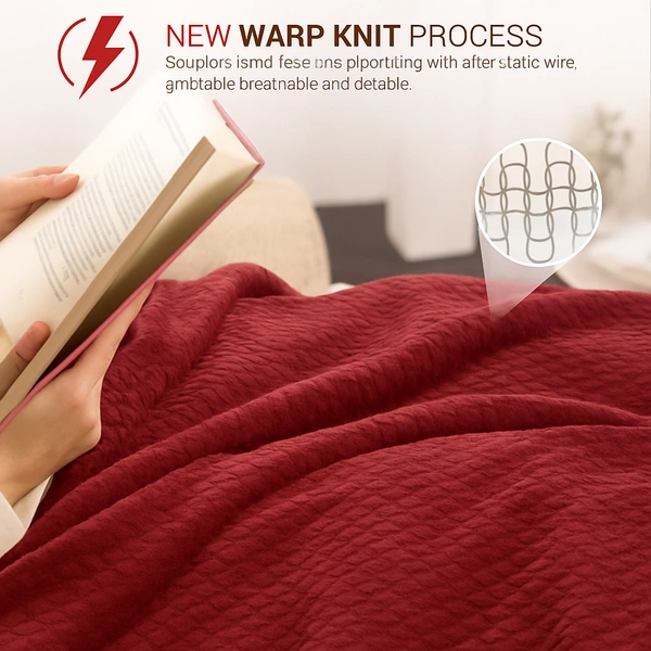 Morado MORADO 230 GSM Flannel Super Soft Warm Double Blanket for Winters - 90x90 Inches, Wine - Wine