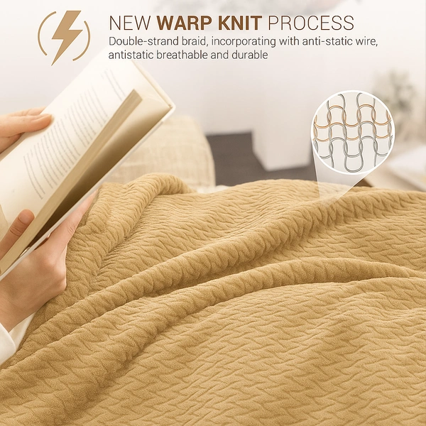 Morado MORADO 230 GSM Flannel Super Soft Warm Double Blanket for Winters - 90x90 Inches, Camel - Camel