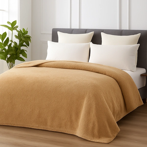 Morado MORADO 230 GSM Flannel Super Soft Warm Single Blanket for Winters - 60x90 Inches, Camel - 60X90 Inches, Camel