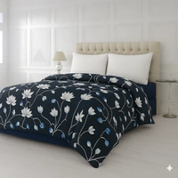 Morado MORADO 190 GSM Flannel Super Soft Warm Double Blanket for Winters - 90x90 Inches, Blue Star - Blue star