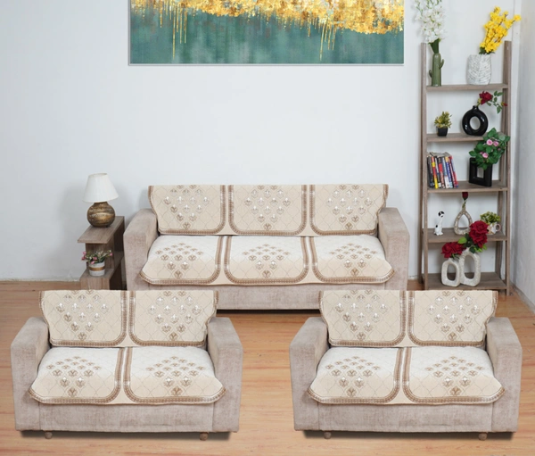 MORADO 7 Seater Sofa Cover Sofa Panel Premium Quality, Chenille for Ultimate Protection and Style Durable, 3+2+2 Settee Slipcover in Off White, - Off White