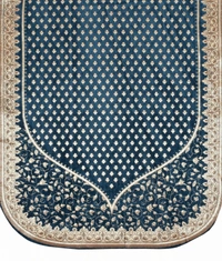 MORADO 5 Seater Sofa Cover Sofa Panel Premium Quality, Chenille for Ultimate Protection and Style Durable, 3+1+1 Settee Slipcover in Navy blue with golden beige - Navy blue with golden beige